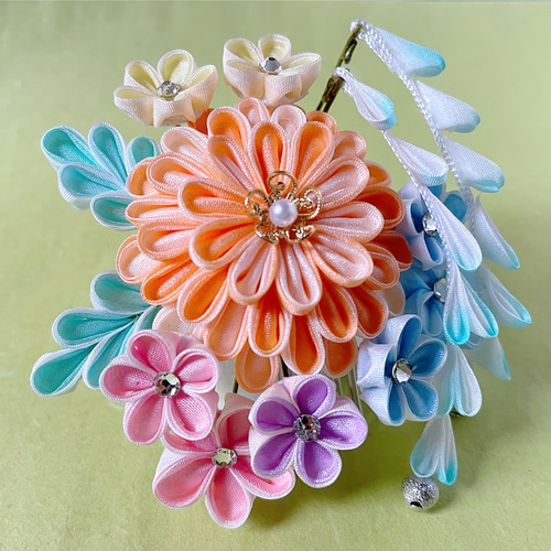 朝涼 つまみ細工髪飾り コーム ことゆり 通販 14280328｜Creema