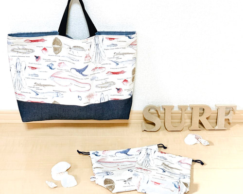 Creema限定/超早割価格！入園・入学準備】深海魚柄のレッスンバッグ