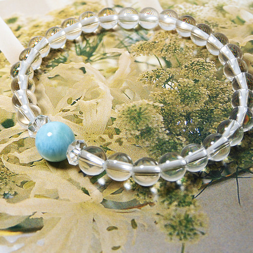 ラリマー 水晶 ブレス G-97 ブレスレット kako 通販 14280947｜Creema