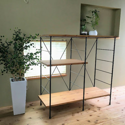 アイアン　棚 W90×D40×H90 シェルフ 可動式棚板 オーダー可 アイアン 棚・シェルフ