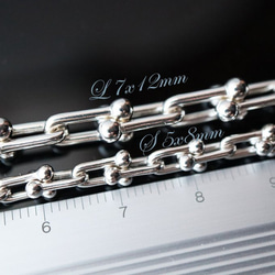 SV925 スターリングシルバー Uチェーン 切り売り 4コマ単位 ◎L 7×12mm 3枚目の画像