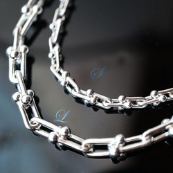 SV925 スターリングシルバー Uチェーン 切り売り 4コマ単位 ◎L 7×12mm 1枚目の画像