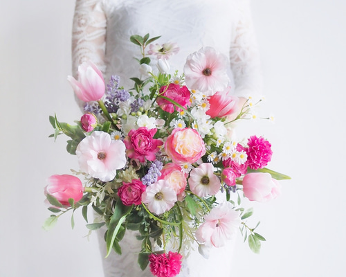 ブーケ アーティフィシャルフラワー ウェディング チューリップ 造花 完売】ウェディングブーケ 造花 アーティフィシャルフラワー