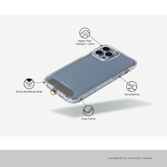 iPhone 14/13/13pro/12/11/SE3 自由への憧れ 二層 2-in-1 携帯電話ストラップ 落下防止ケース 8枚目の画像