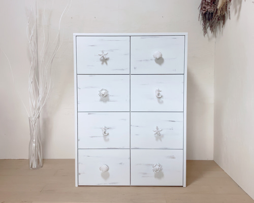 チェスト　キャビネット　タンス　ホワイト 一生紀（ISSEIKI） チェスト タンス ローチェスト 4段 ホワイト 幅40