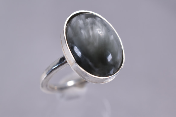 ビクトリアストーンのリング (灰黒色) 3枚目の画像