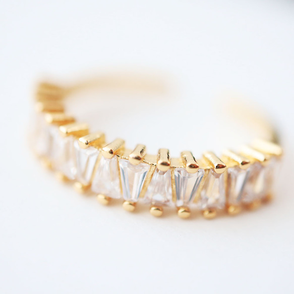 『販売終了』金アレ対応 色褪せにくい シンプル 豪華 オープンリング 1個 2枚目の画像