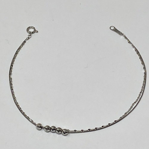 pt850 プラチナ ベネチア スクェア ミラーボール ブレスレット 17  