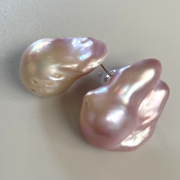 世界に一つ　baroque natural pink Pearl 　K14WG 4枚目の画像