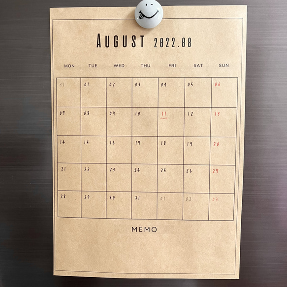 カレンダー《12ヶ月分》 2枚目の画像
