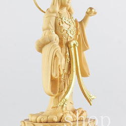 唐密真言宗仏・大吉祥天女・富の幸せの守護神/木彫仏の手切金/雕り/桐