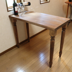 ろくろ足ひのき90cm奥行約42㎝　カウンターテーブル　　ダイニングテーブル　カウンターテーブル　 3枚目の画像