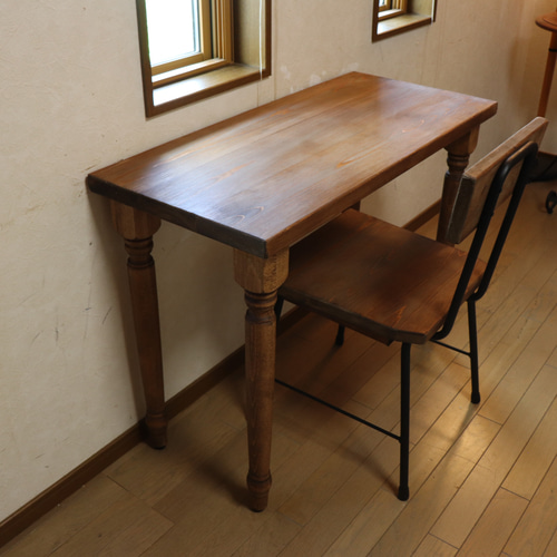 ろくろ足ひのき100cm奥行約42㎝ カウンターテーブルカフェ