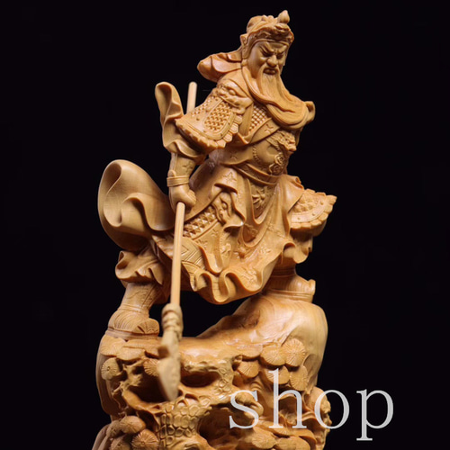 仏像 銅像 関羽財神銅像 銅製品 鎮宅辟邪 開運風水 招財 置物 工芸品 関羽公 風水 財神 銅製 置物 関羽雲長 大サイズ 高さ約20cm 三国志