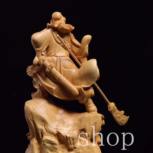 極上の木彫】 財神 三国志 関羽像☆招財 ☆鎮宅辟邪☆ 仏教工芸 精密