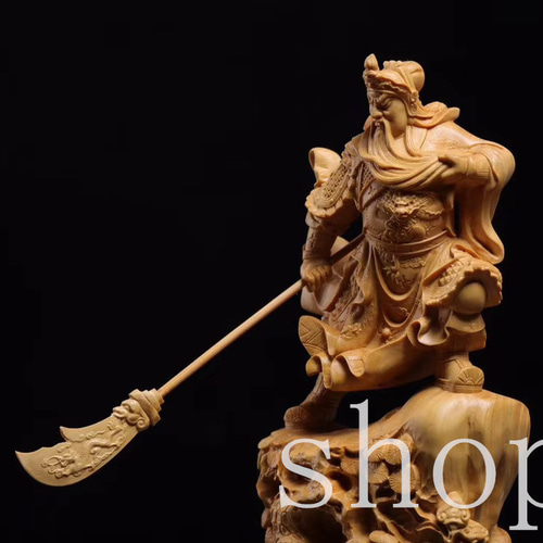 極上の木彫】 財神 三国志 関羽像☆招財 ☆鎮宅辟邪☆ 仏教工芸 精密