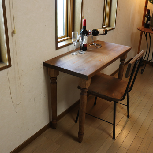 ろくろ足 国産ひのき80cm奥行約42cm カウンターテーブル ダイニング