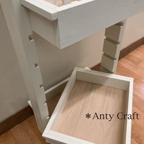 SALE】【引取可能】可動棚付キッチンワゴン キャスター付 3段収納 W/W