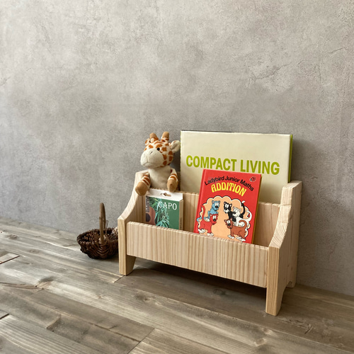 卓上 マガジンラック 木製 絵本棚 タブレット収納 筆記用具 本棚