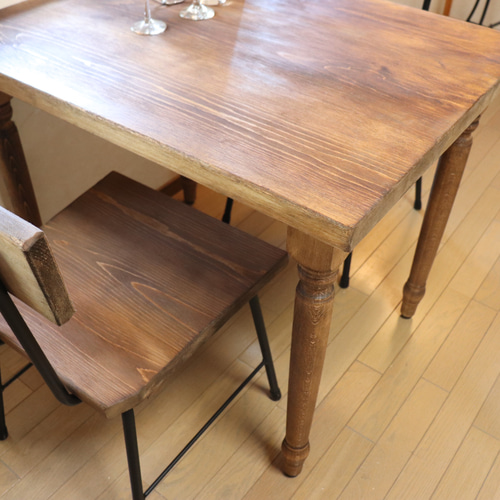 ひのきテーブル 無垢板 ろくろ足 ろくろ足ひのき90cm奥行約42㎝ カウンターテーブル ダイニングテーブル