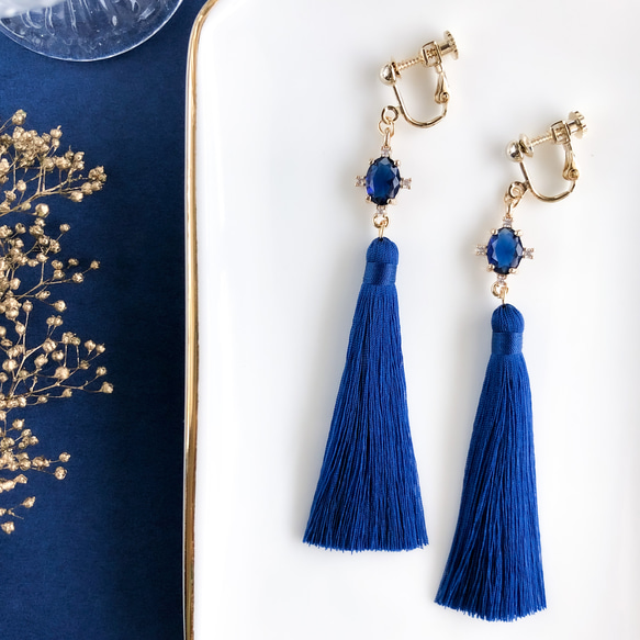 再入荷】ジュエリー タッセル col. ロイヤルブルー【ピアス/イヤリング  