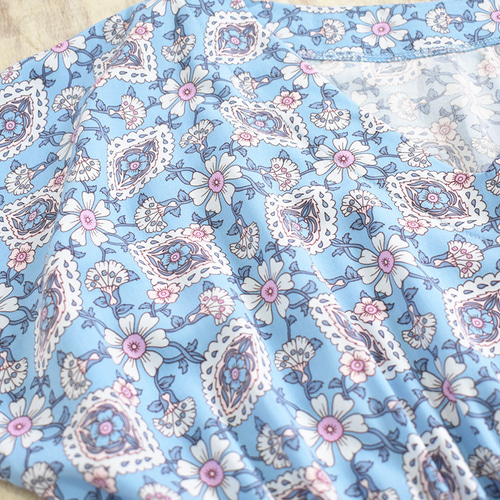 CHICWISH★Ｖネック花柄ワッシャーワンピース☆ 再販 花柄Vネックワンピース ブルー ワンピース bluewaters 通販