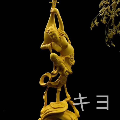 総柘植材 一刀彫 現代美術 美女 美少女 自然の感じる少女 総柘植材 一刀彫 現代美術 美女 美少女 自然の感じる少女