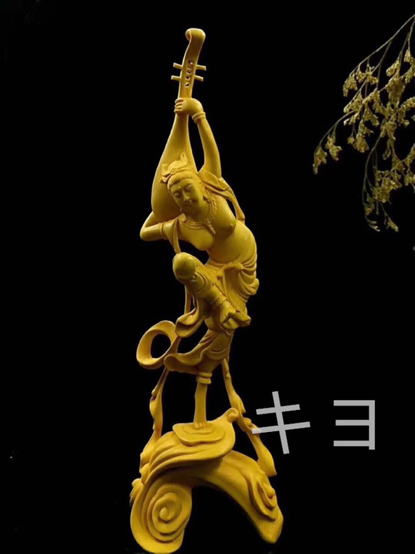 極上の木彫】美女 東洋彫刻 天然木・柘植製高級木彫り・細密彫刻