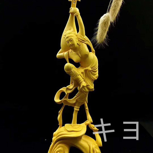 【天然素材】東洋美人像 彫刻細密 飾り物 高さ26cm 楽天市場】品質保証 【極上の木彫】 ◇美女◇女神◇玄関置物