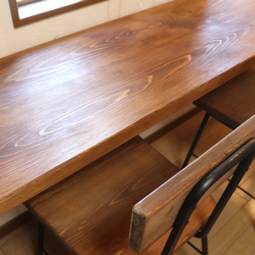 限定ろくろ足 国産ひのき160cm奥行約46㎝ カウンターテーブル