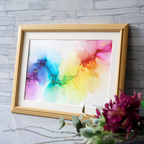 一点物】彩を紡ぐ - 虹色 -✴︎インテリアアート 絵画 IMPROVE