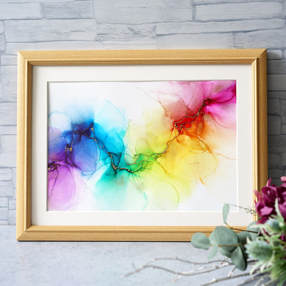 一点物】彩を紡ぐ - 虹色 -✴︎インテリアアート 絵画 IMPROVE