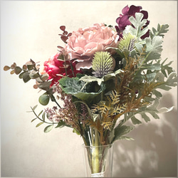 ピオニーとオーキッドのナチュラル花束♡アンティークピンク系♡ブーケ、スワッグにも♡ 10枚目の画像