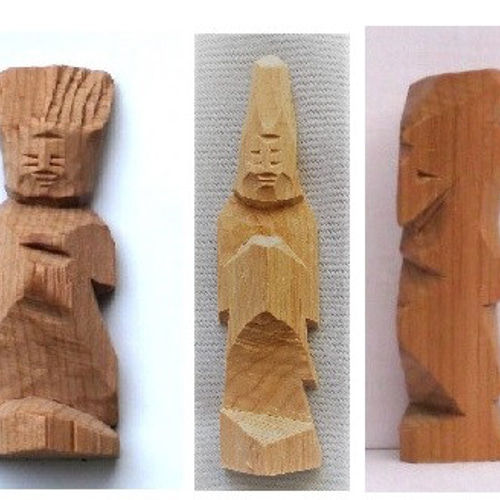 仏像 円空仏 木彫 木端仏3体（約10cm クス材 無着色）【受注制作 納期