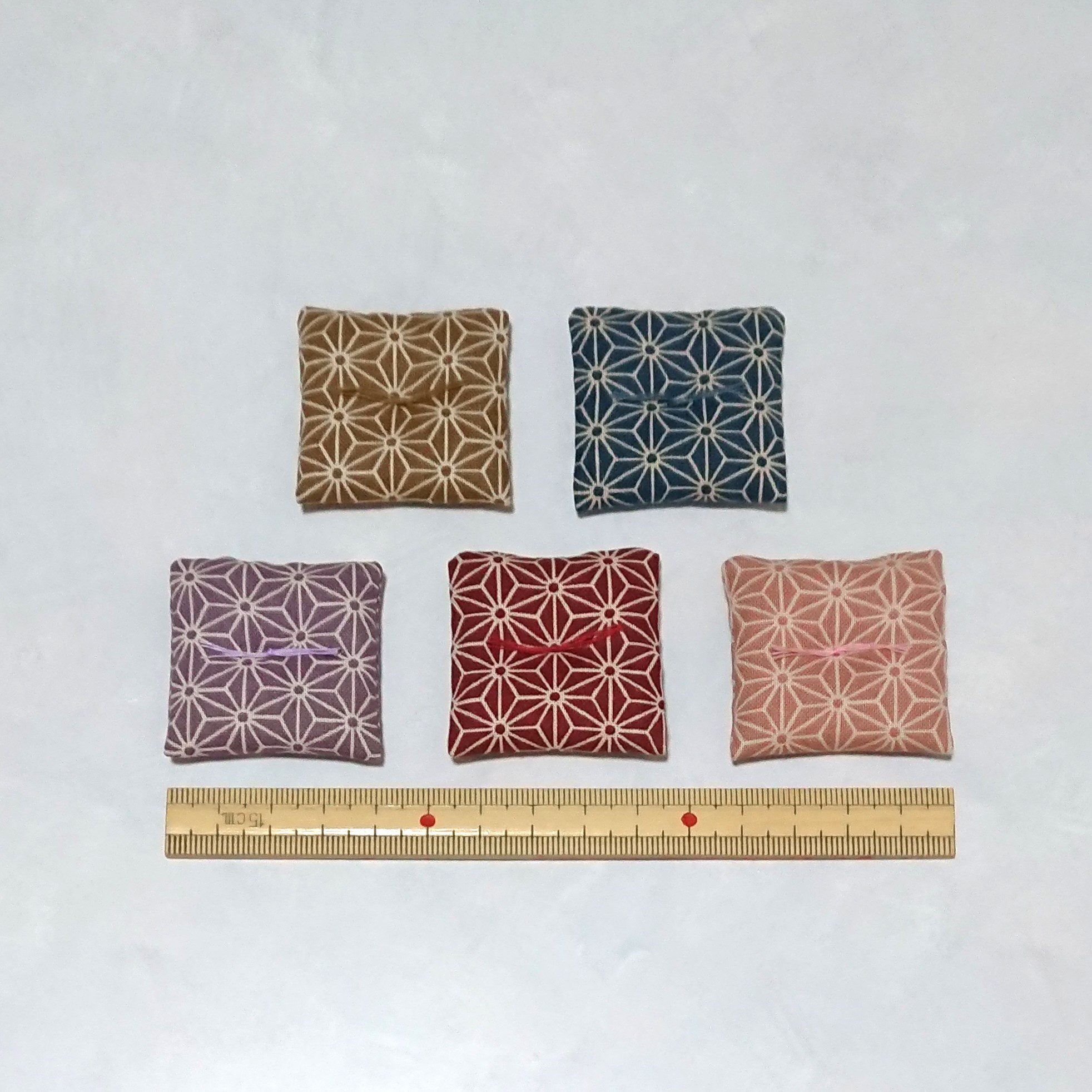 dotentakao 金箔麻の葉文様✤八角ミニ座布団約7cm他合計18点