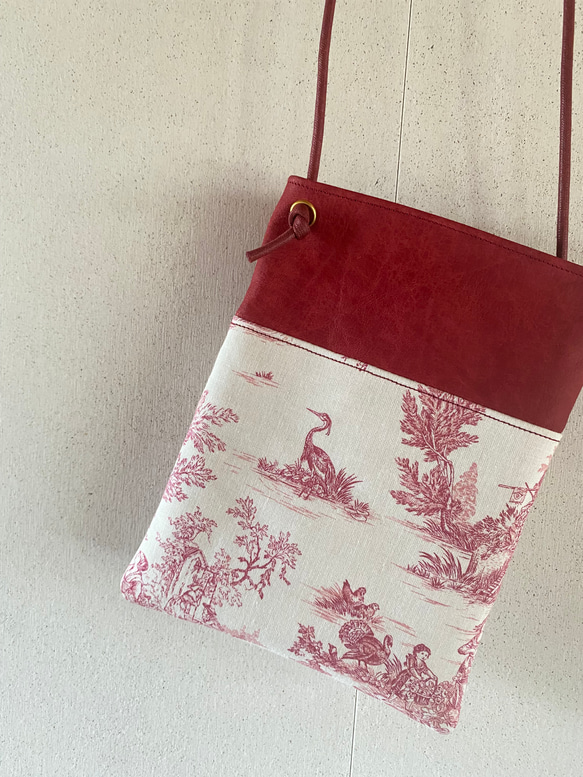 トワル・ド・ジュイ（Toile de jouy）スマホケース red 5枚目の画像