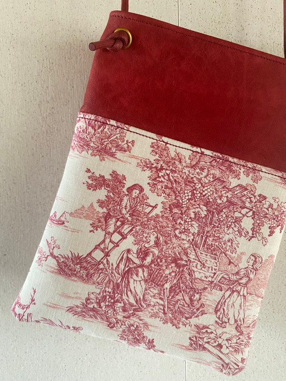 トワル・ド・ジュイ（Toile de jouy）スマホケース red 3枚目の画像