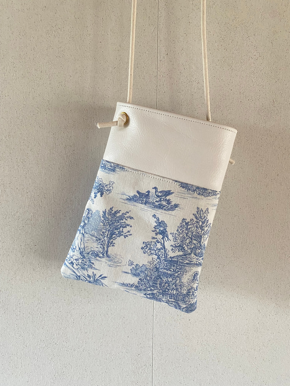 トワル・ド・ジュイ（Toile de jouy）スマホケース aqua 4枚目の画像