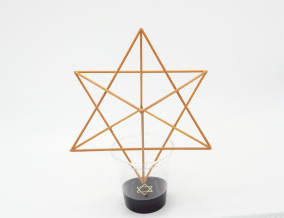 マカバ  120-12 オレンジ 波動調整装置 地場調整 瞑想 Merkaba 風水 神聖幾何学 1枚目の画像