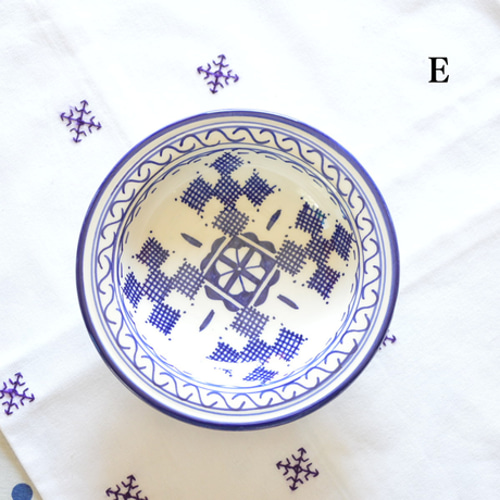 20％オフ！丸小皿15 5種類／モロッコ・フェズの手描き陶器 深皿