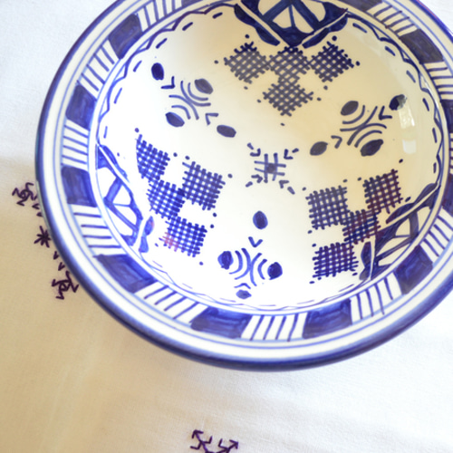 20％オフ！丸小皿15 5種類／モロッコ・フェズの手描き陶器 深皿