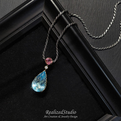 Pear Cut Sky Blue Topaz Solid 14k Solid White Gold Pendant 6枚目の画像