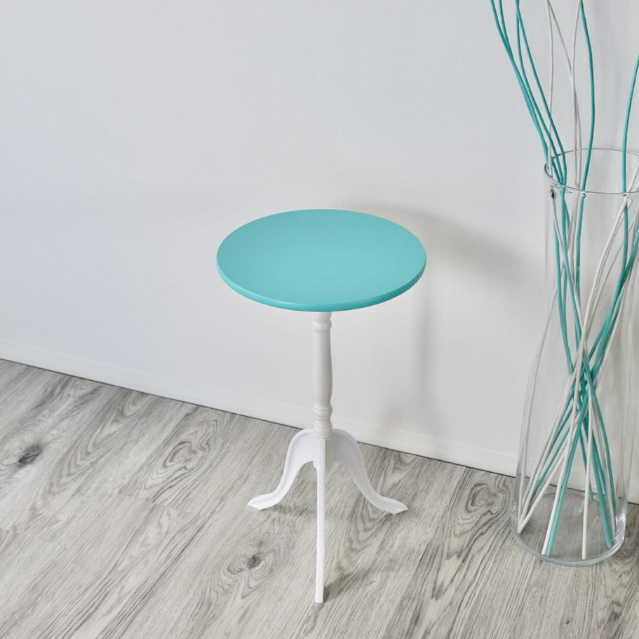 ミニサイドテーブル 三つ脚 おしゃれ アンティーク 西海岸 北欧風 丸 スリム クラシック ベッドベッドテーブル 水色