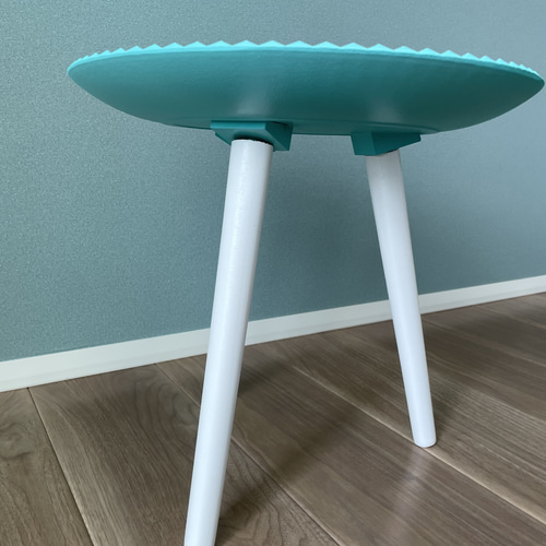 ティファニーブルー風 トレーテーブル サイドテーブル 塗装職人YUMO  