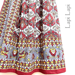 【新作】インド綿ギャザースカート ガーネット 2枚目の画像
