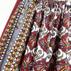 【新作】インド綿ギャザースカート ガーネット 4枚目の画像