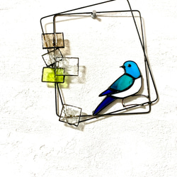 青い小鳥　フレームデザインcreema限定販売 4枚目の画像