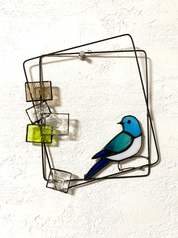 青い小鳥　フレームデザインcreema限定販売 1枚目の画像