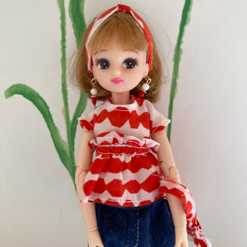 059リカちゃん ブライス ハンドメイド 服 ミナペルホネン リメイク 