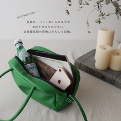 ＊ラスト１　最終ＳＡＬＥ　軽量ミニマルな鞄　スクエア四角トート横長バッグ　シュリンクPUレザー　茶Z27C 7枚目の画像